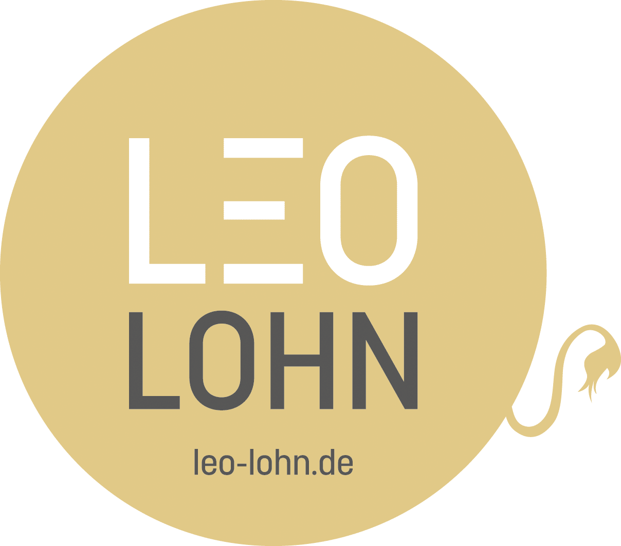 Logo LEO Lohn Logo im Kreis mit Löwenschwanz